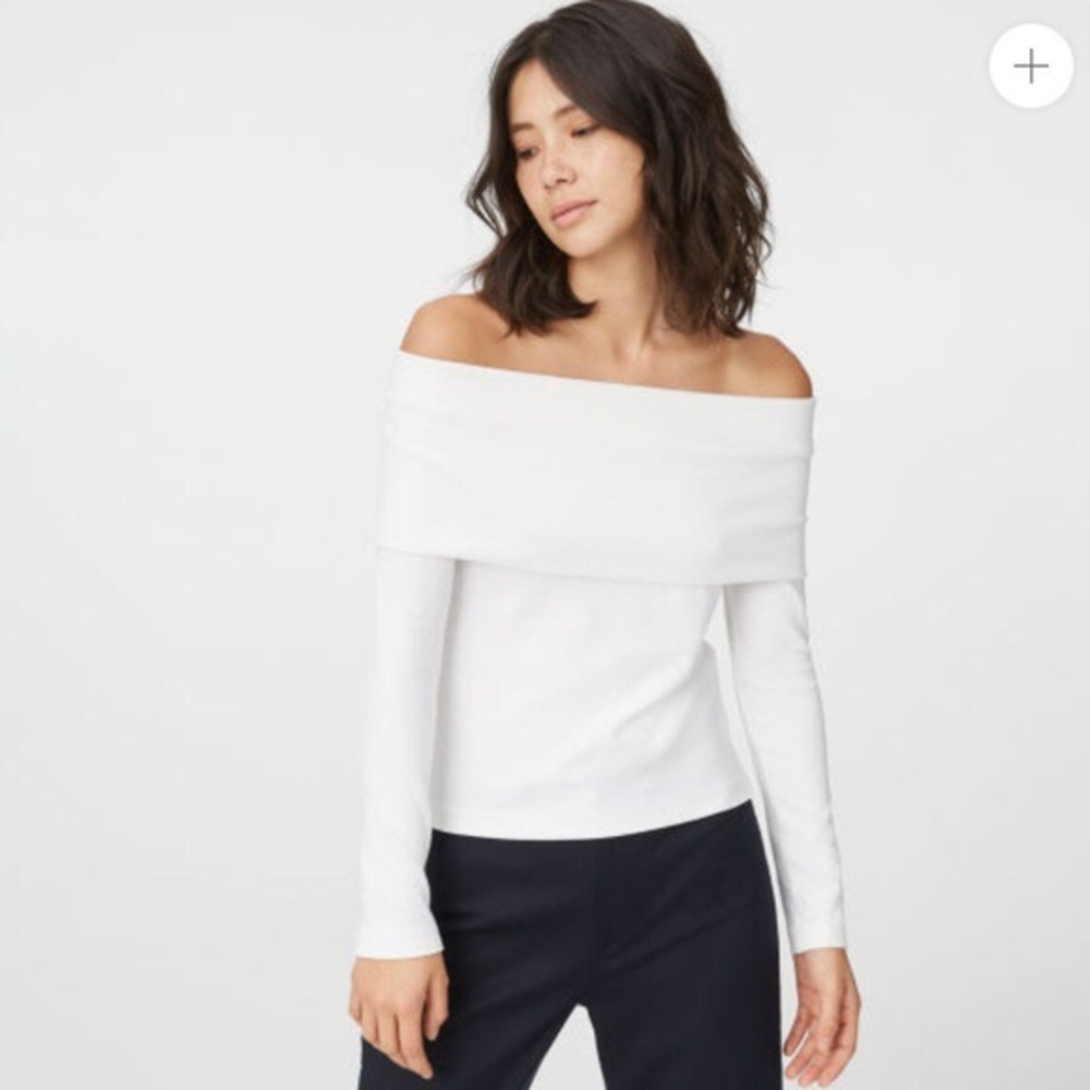 Club Monaco White Off the Shoulder Tabbie Top